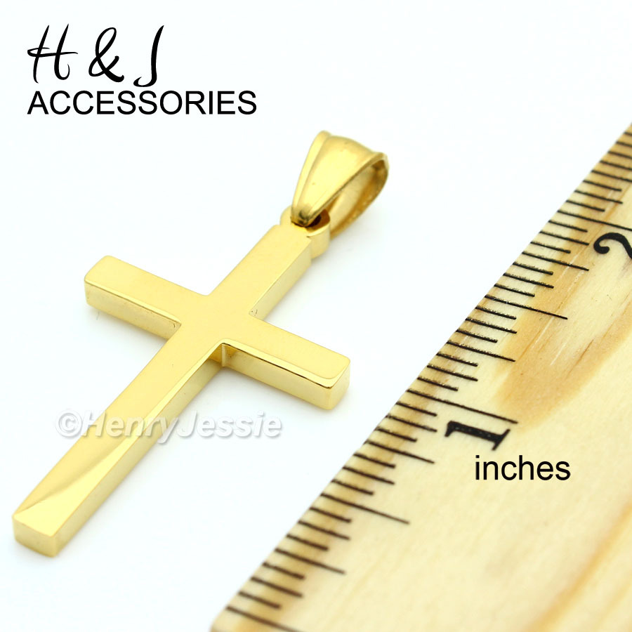 20″Stainless Steel 2mm Gold Plated Franco Box Chain Simple Cross Pendant*GP29