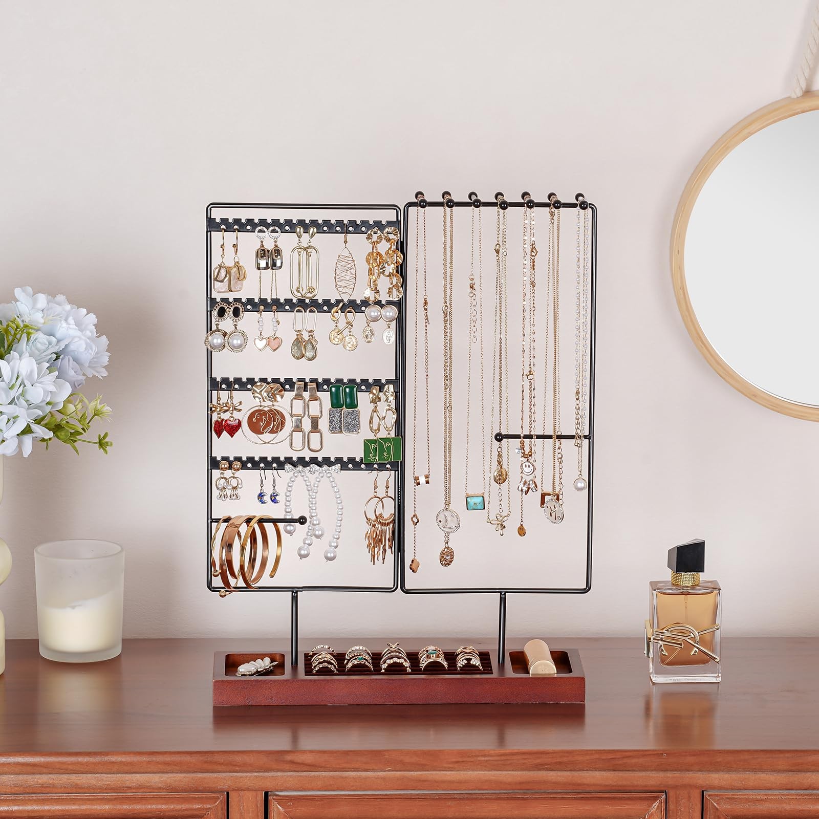 ProCase Jewelry Organizer Stand Earring 11.81 x 4.72 x 16.93 inches, Black