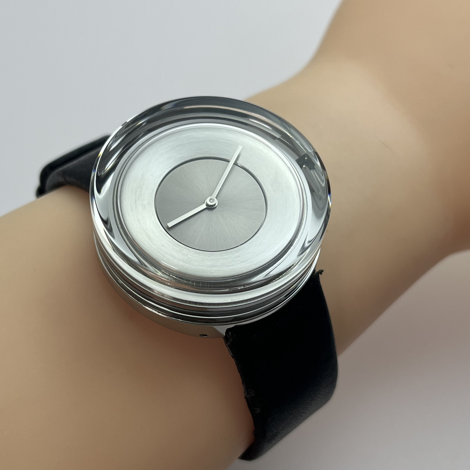 Seiko Issey Miyake Glass Watch NYAH001 TOKUJIN YOSHIOKA Qz Leather Strap #B851
