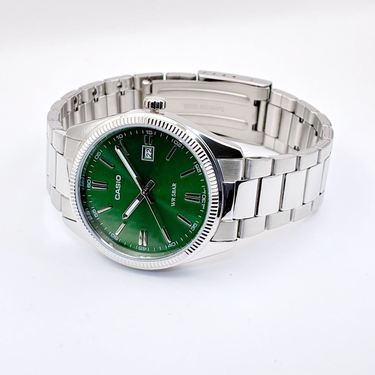 CASIO Collection CASIO Standard Analog MTP 1302D 3AJF Watch Green x Silver Men’s