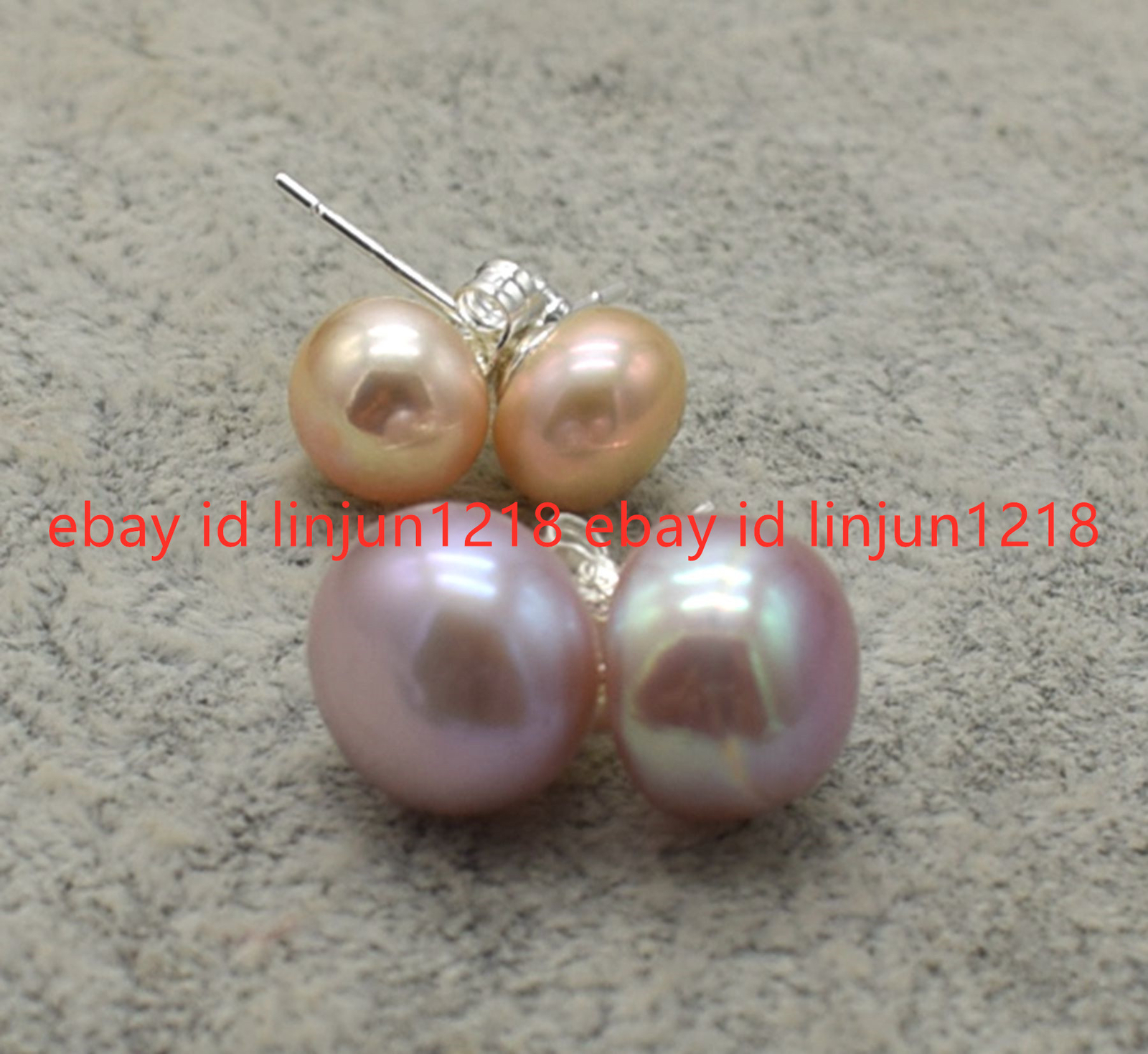 Wholesale Natural Black White Pink Pearl 925 Sterling Silver Stud Earrings