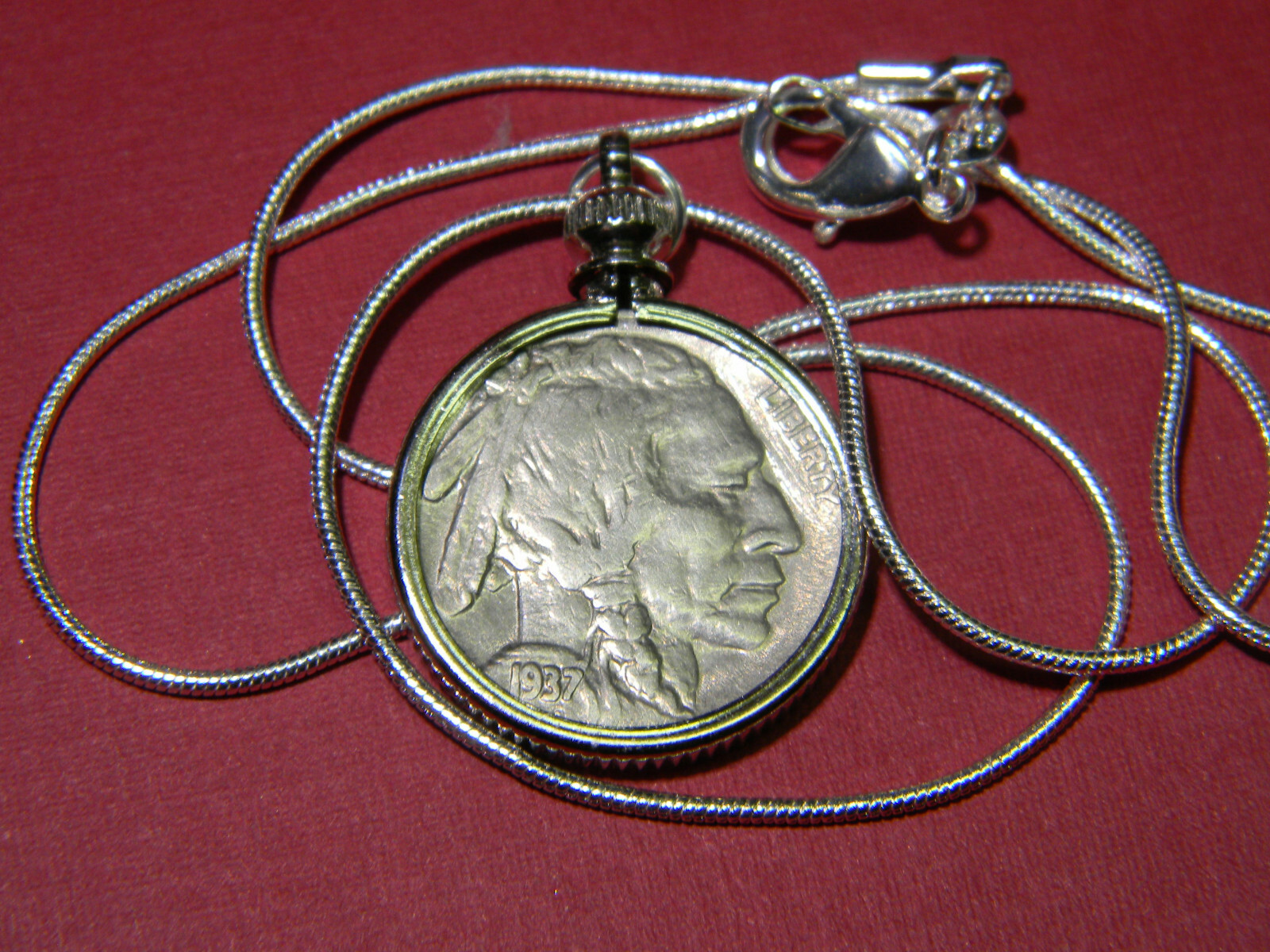 Necklace Pendant Various Date Vintage Authentic Indian Buffalo Nickle coin