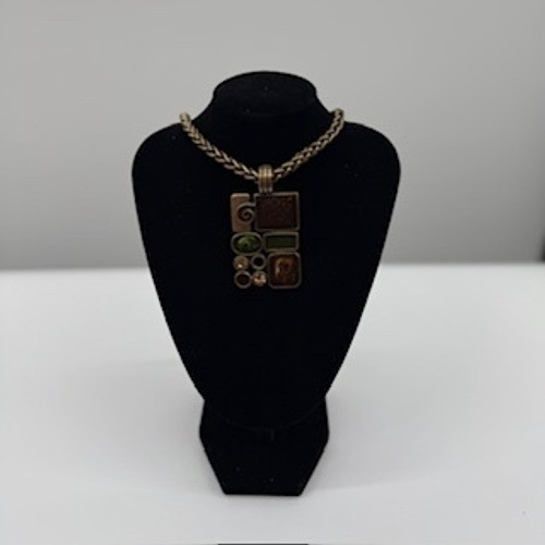 Premier Designs: Vintage Style Geometric Mosaic Pendant: Chain Not Included