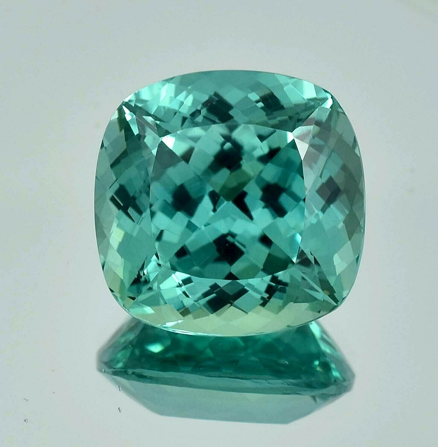20.00 Ct Natural Flawless Blue Green Montana Sapphire Loose Cushion Cut Gemstone