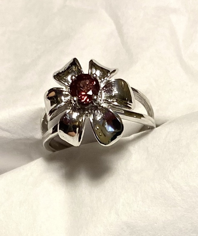 Natural Dark Pink Spinel Ring 925 Sterling Silver Size 8.5🌹