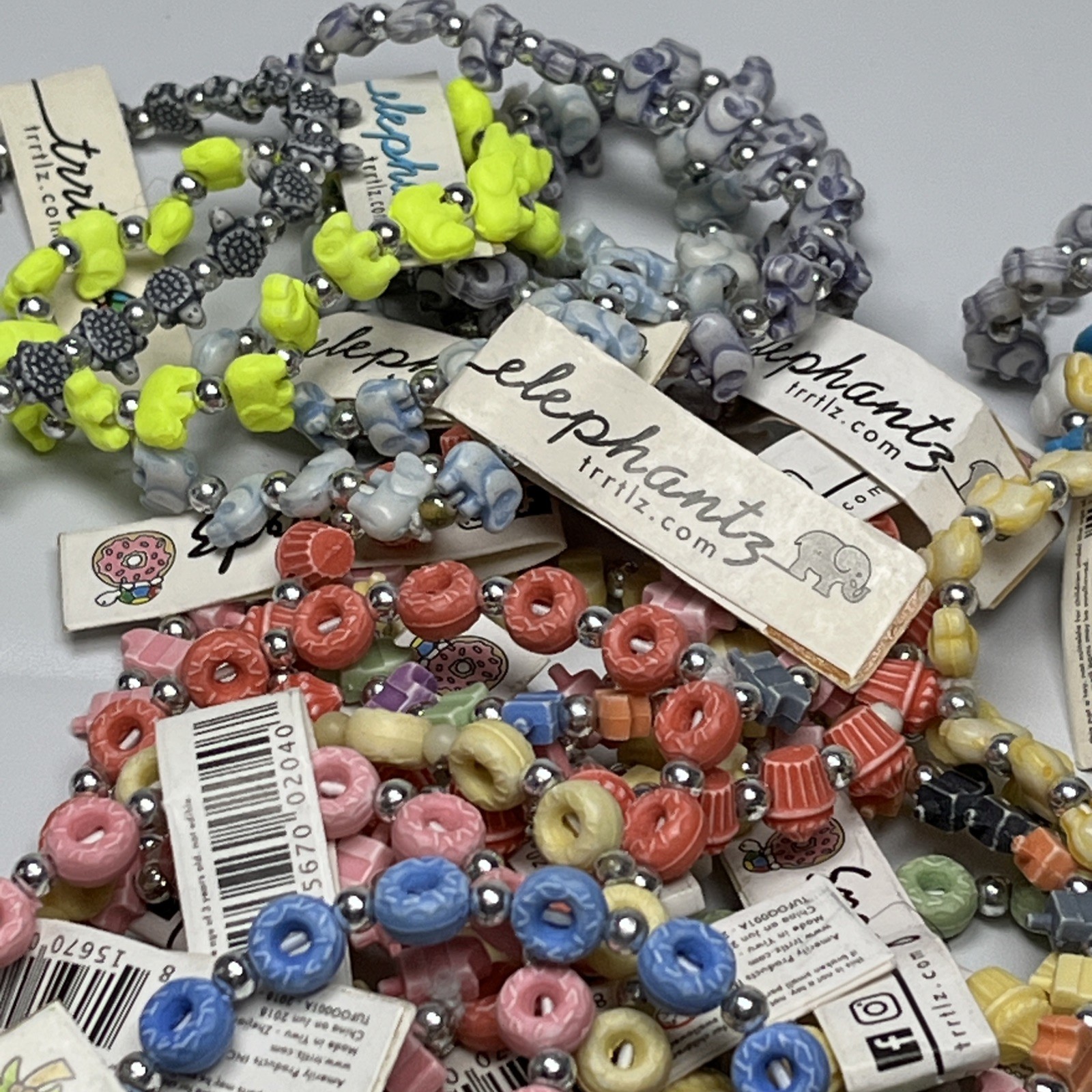 Lot Of 100 Trrtlz Kids Stretch Bracelets Mixed colors and Styles