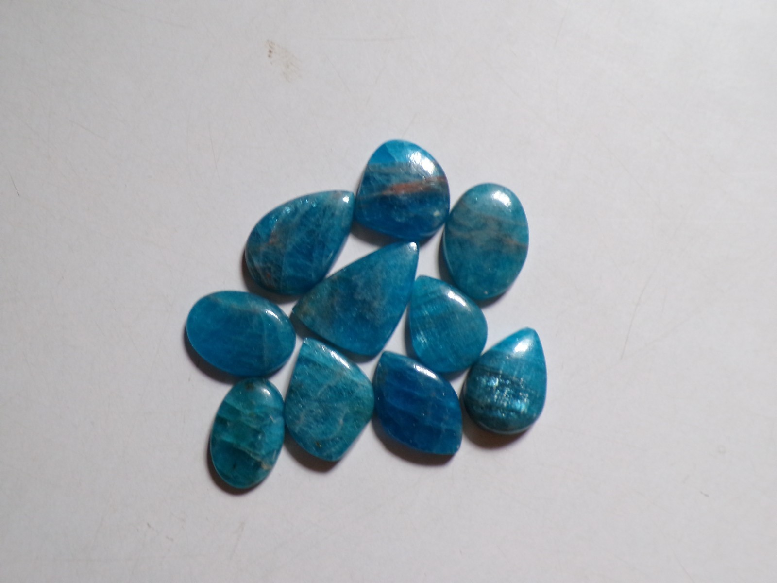 178.75 Cts Natural Apatite 10 Pcs Lot Loose Cabochon Gemstone 05