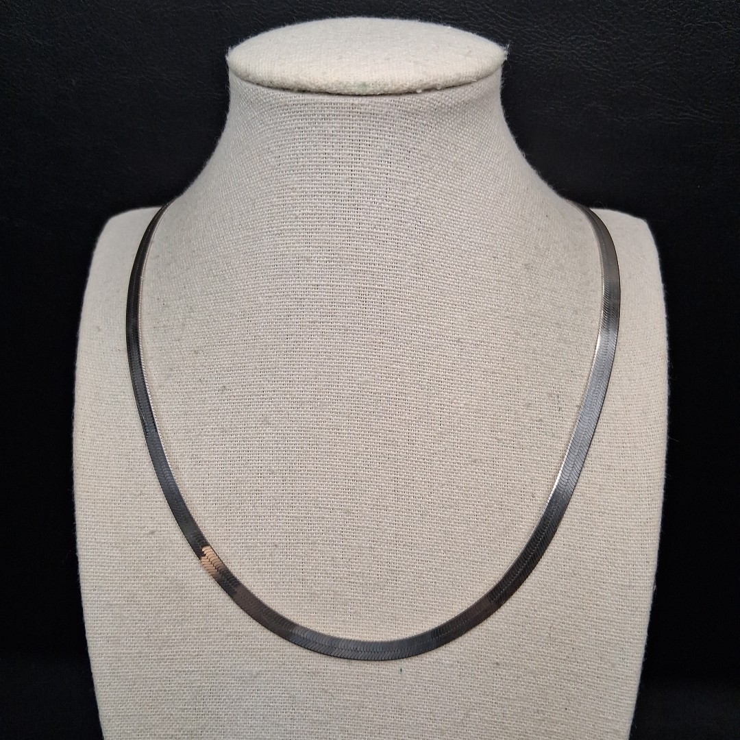 Sterling Silver 925 MILOR ITALY Herringbone Chain Necklace 16g. 17.701