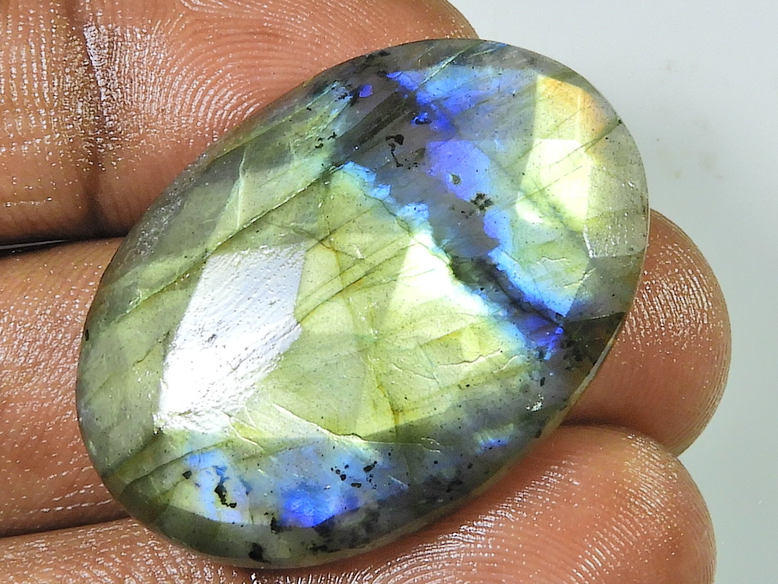 26X36MM natural Labradorite Oval Faceted Cut Crystal Loose Gemstone 56Ct