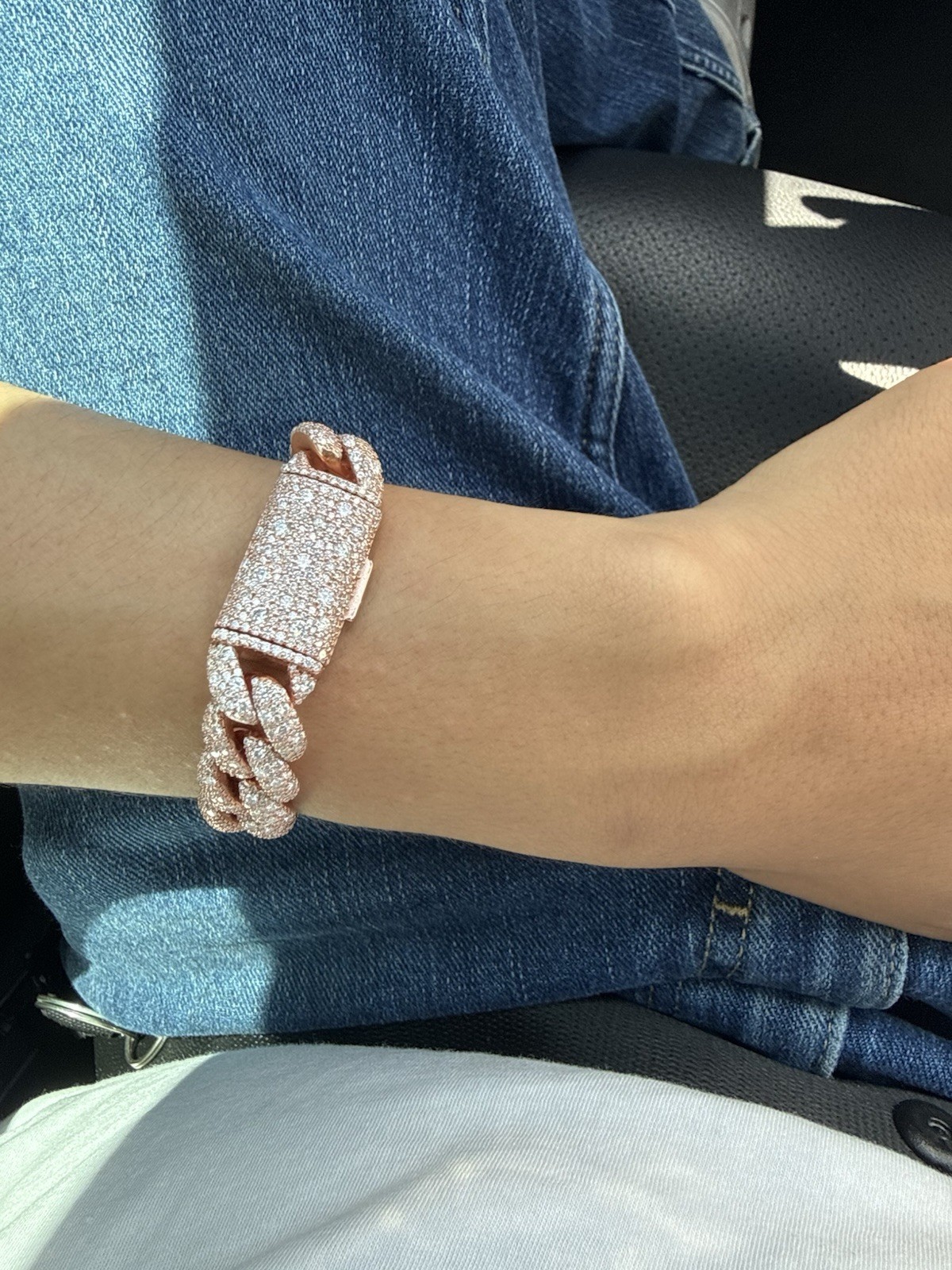 Moissanite Rose Gold Cuban Vvs1 925 silver