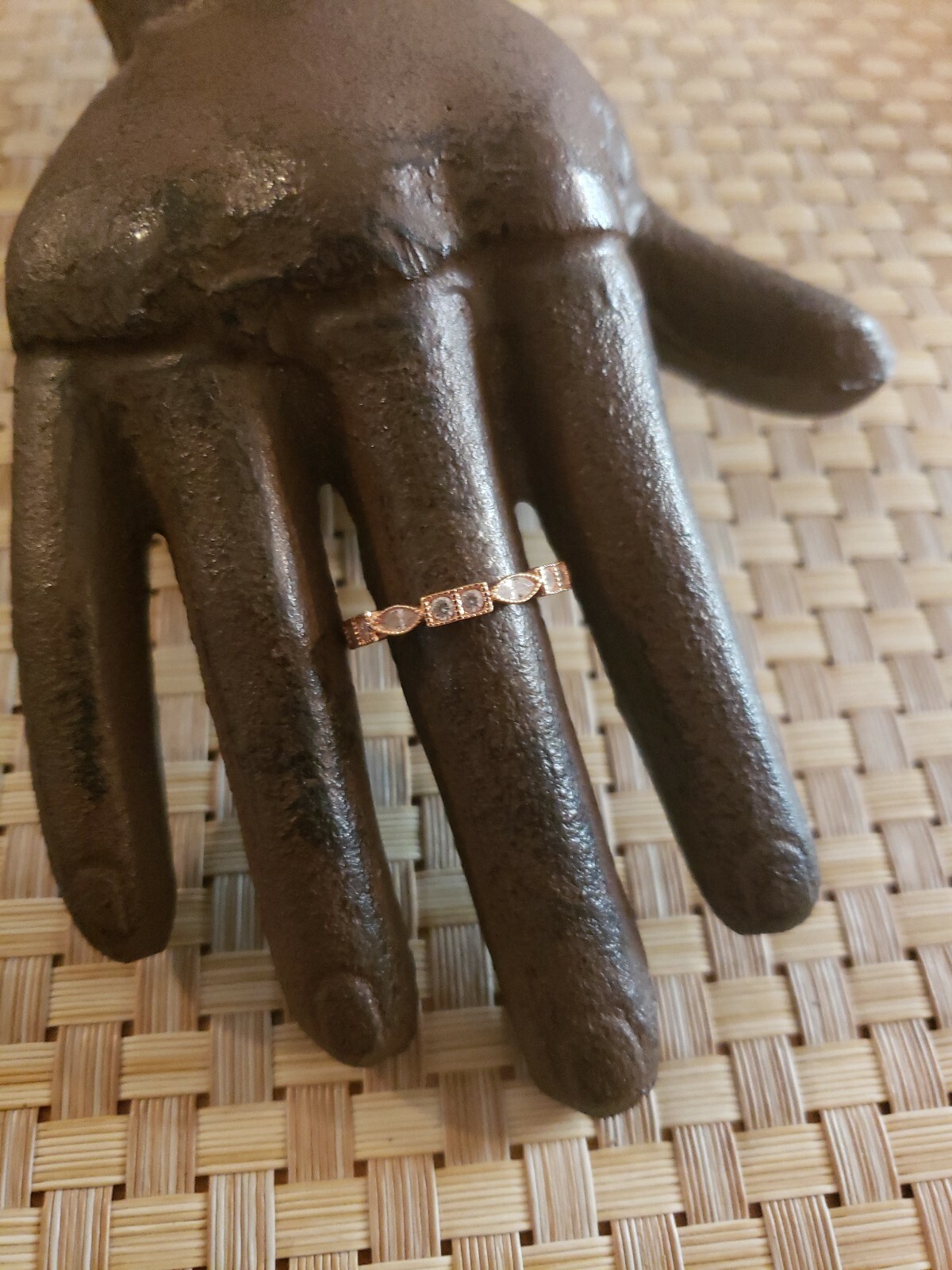 FUZION CREATIONS FZN STERLING SILVER VERMEIL rose gold colored RING BAND SZ 7