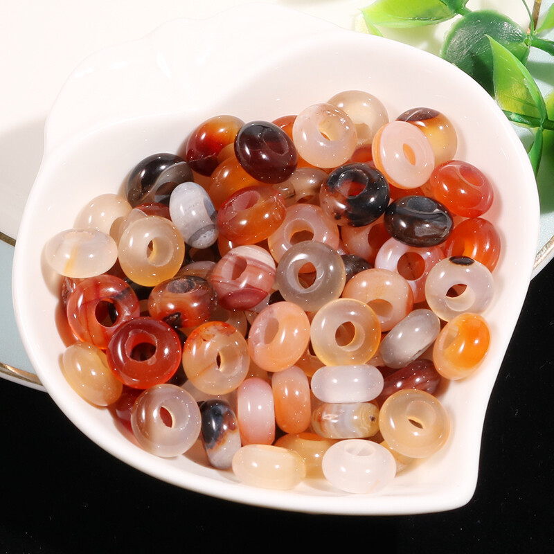 Natural Mini Stone 4x10mm Big Hole Beads Charms Healing Mix for Jewelry making