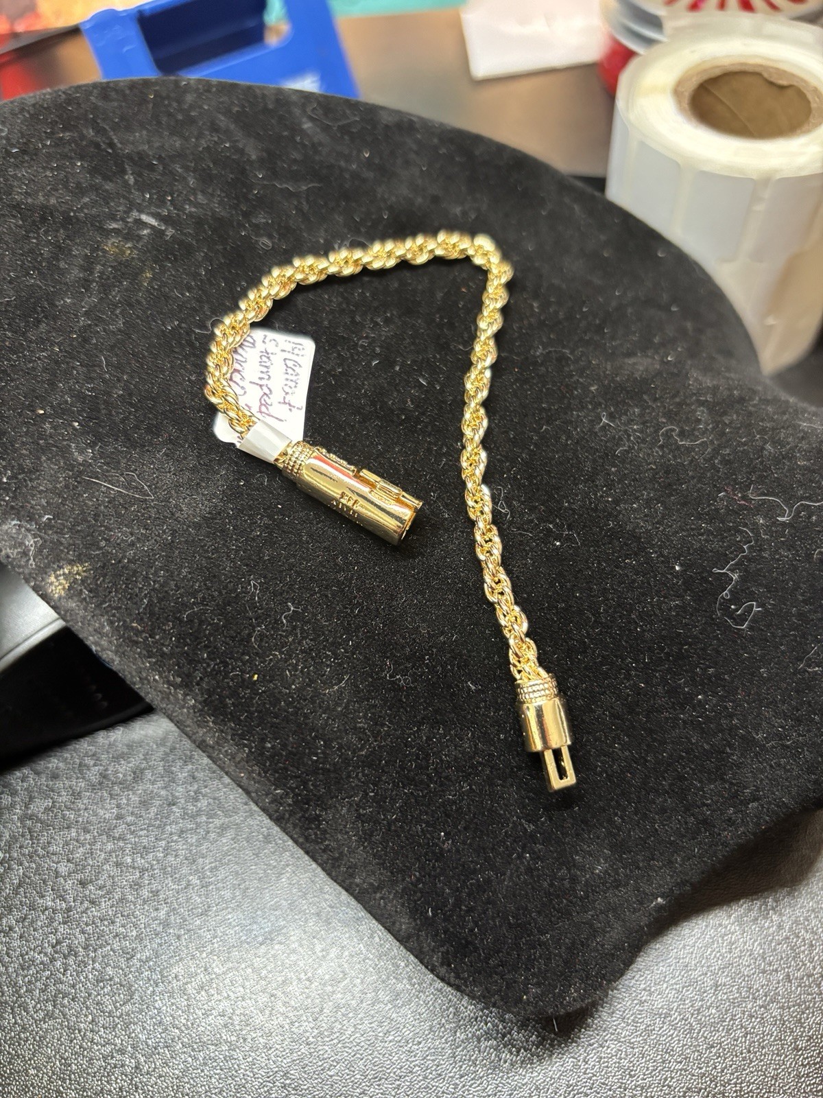 Gold Fill Monaco Stamp Rope Bracelet