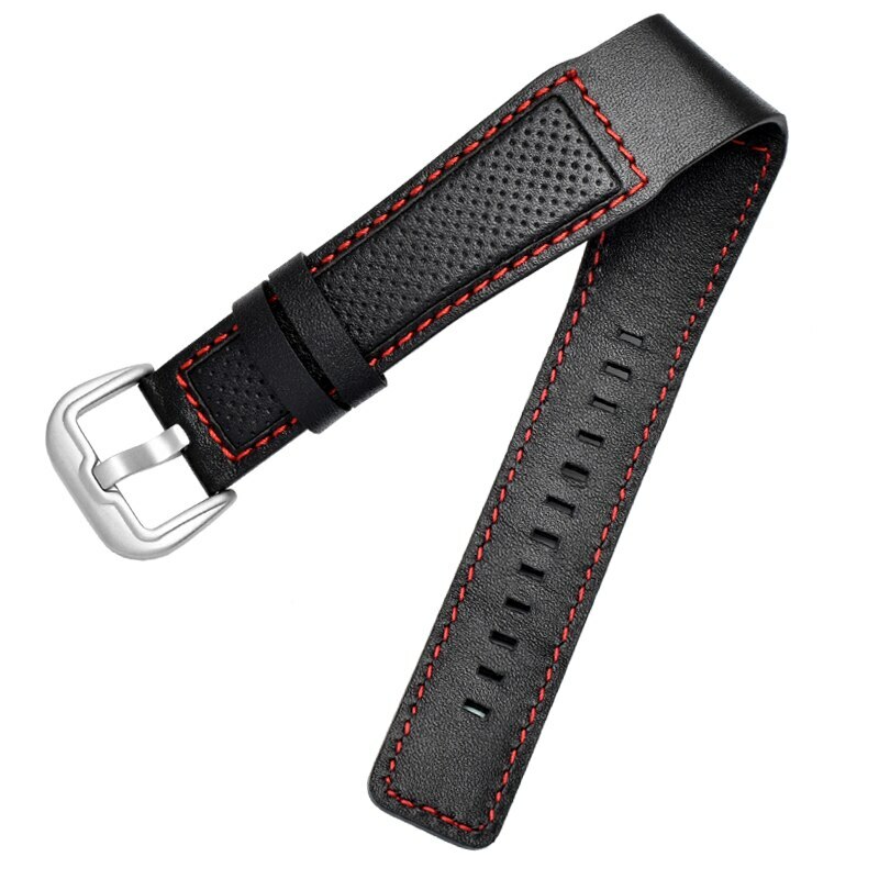 Genuine Leather Wristband Watch Bund Strap for Dietrich OTC-AO1 OT-3 Black 24mm