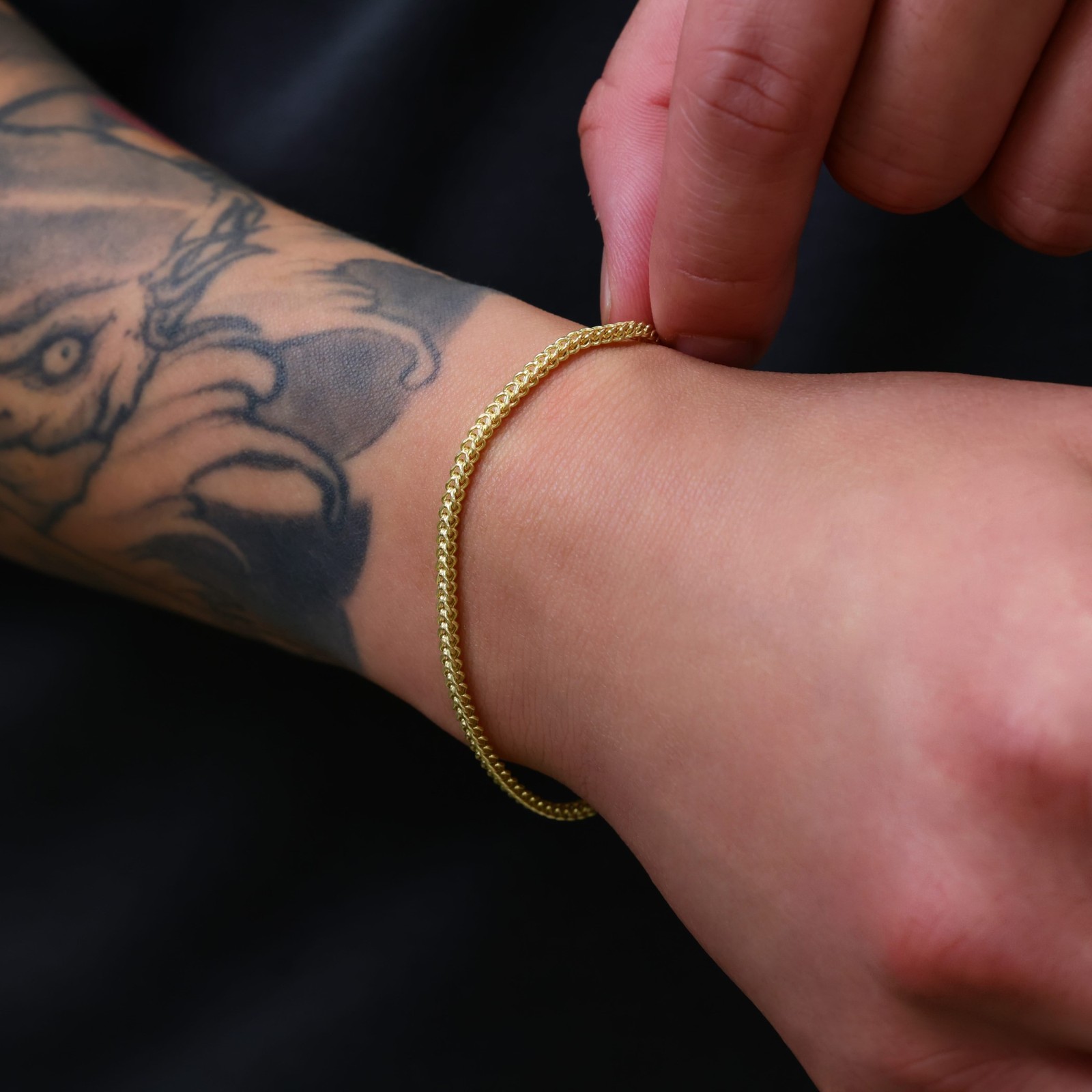 14k Yellow Gold 2.5mm Franco Box Bracelet Chain Mens Womens 7″ 7.5″ 8″ 8.5″ 9″