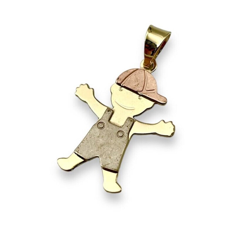 Little Boy Pendant in 14K Gold for Mom Baby Boy Charm for Necklace or Bracelet