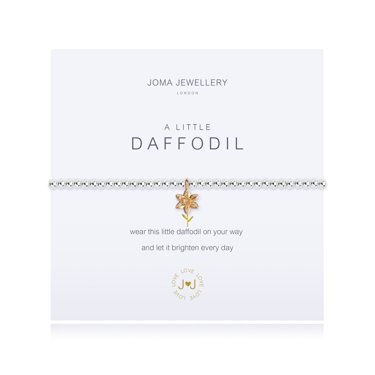 Joma Jewellery Silver Plated Beaded Bracelet A Little DAFFODIL + Gift Bag 2877