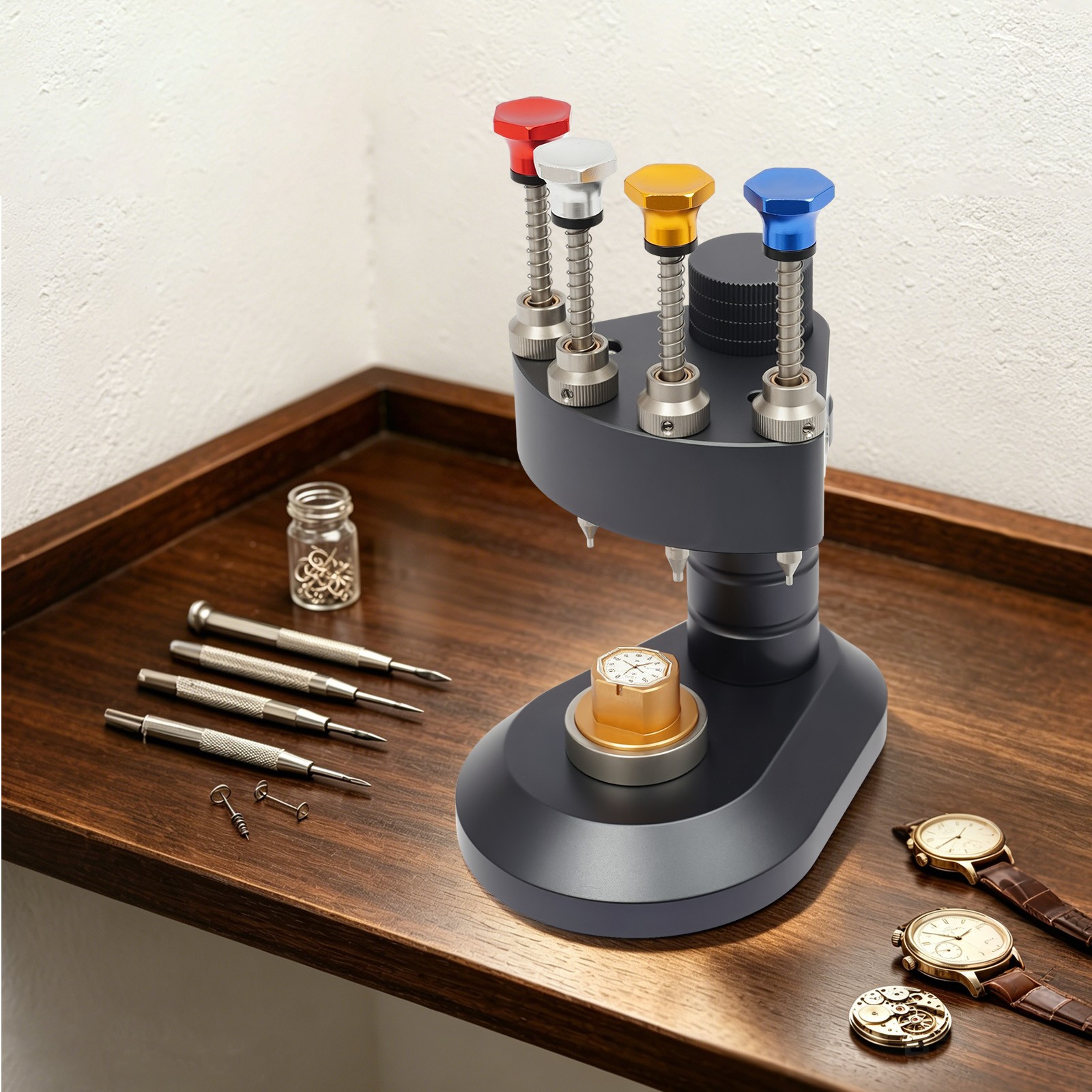 4 Pin Watch Hand Presser High-Precision Watchmakers Setting Fitting Repair Tool