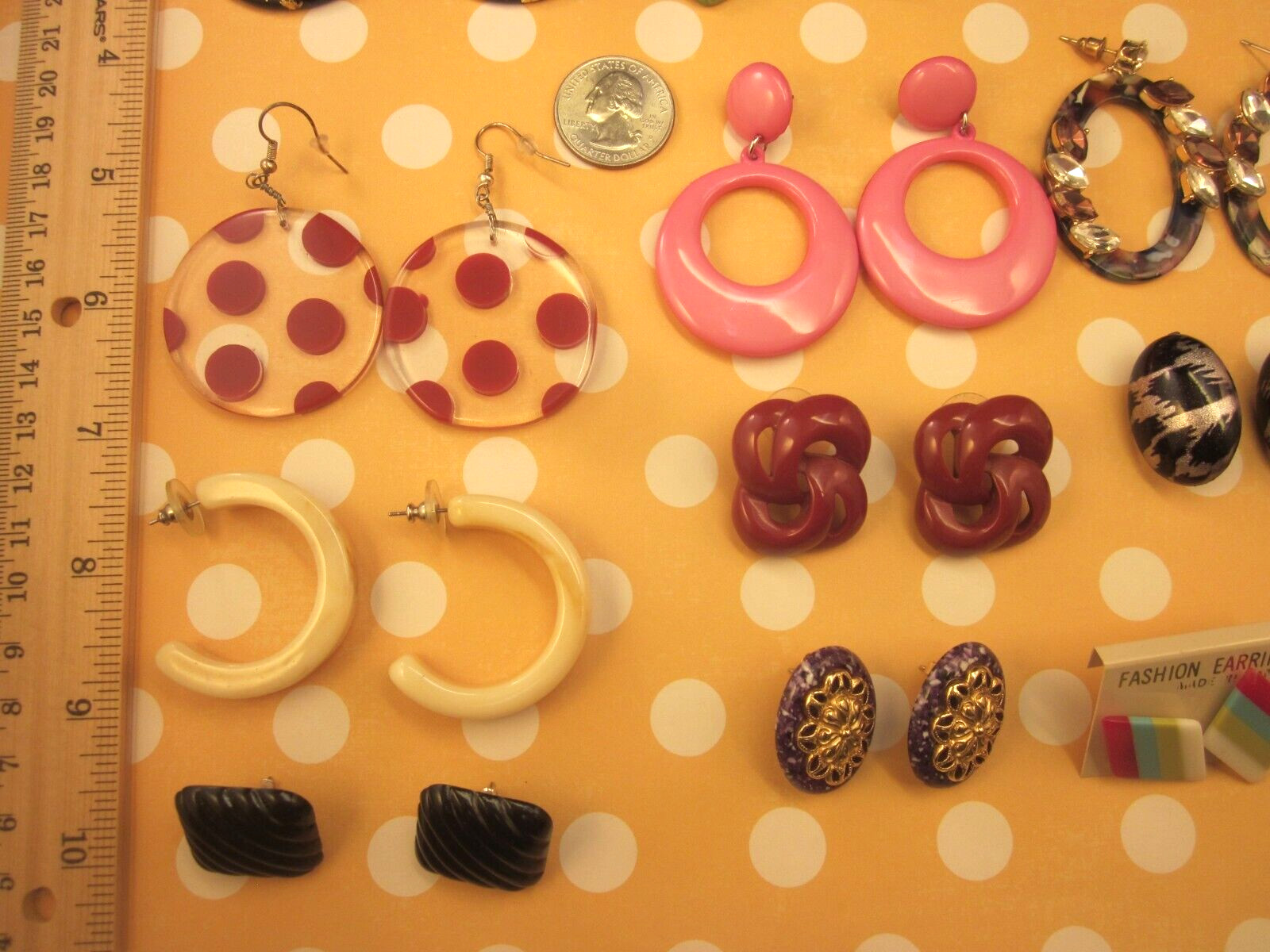VTG 2 Mod Retro Earring Lot-16 Pr Pierced-Halloween-Theatrical-Dress-Up-Fun!