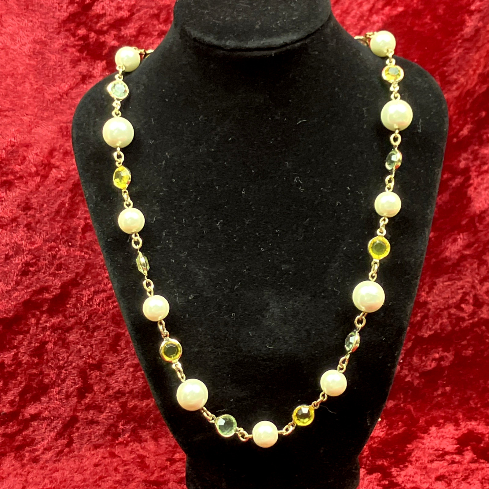 Charter Club Gold Tone-Tone & Imitaiton Pearl Necklace 42” NWOT