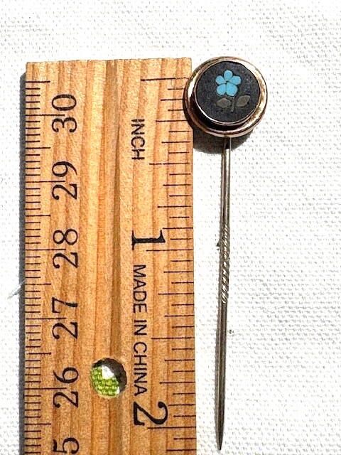 Victorian Minature Pietra Dura Forget Me Not Stickpin