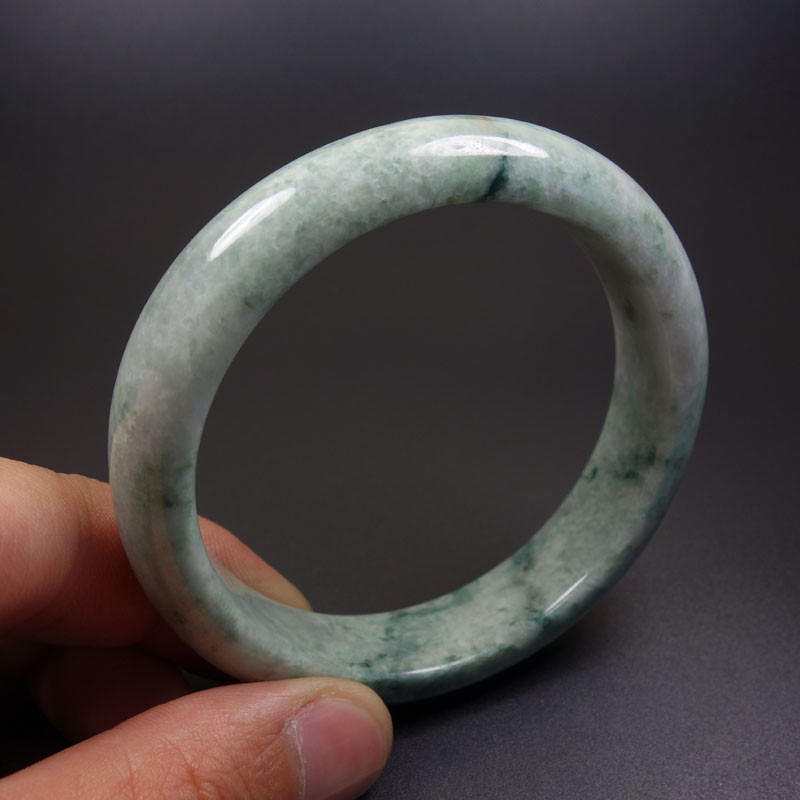 61mm Certified Grade A 100% Natural Green Jadeite Jade Bracelet Bangle Z06991