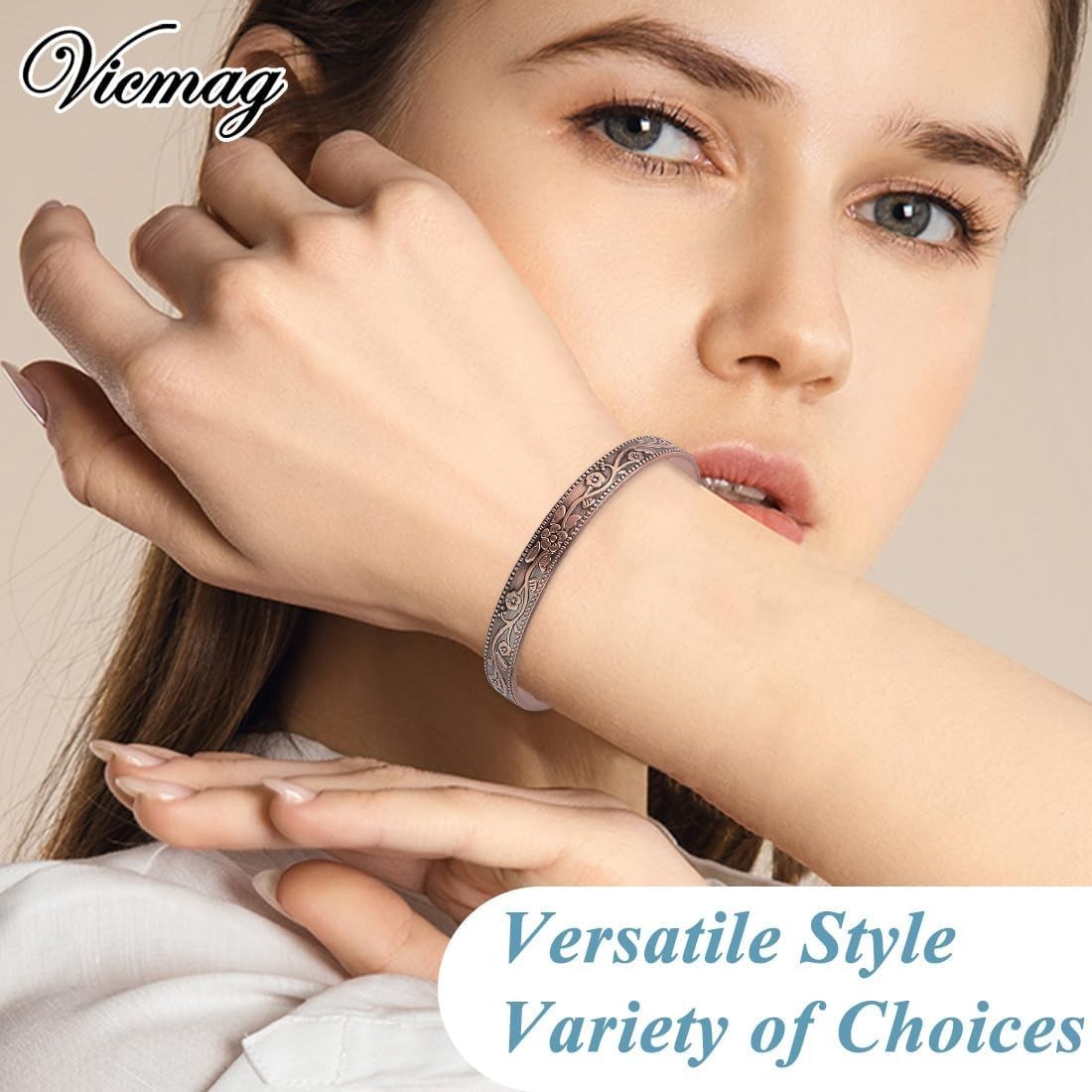 Copper Magnetic Bracelet for Women Ultra Strength Magnetic Bracelets 99.9% Pu…