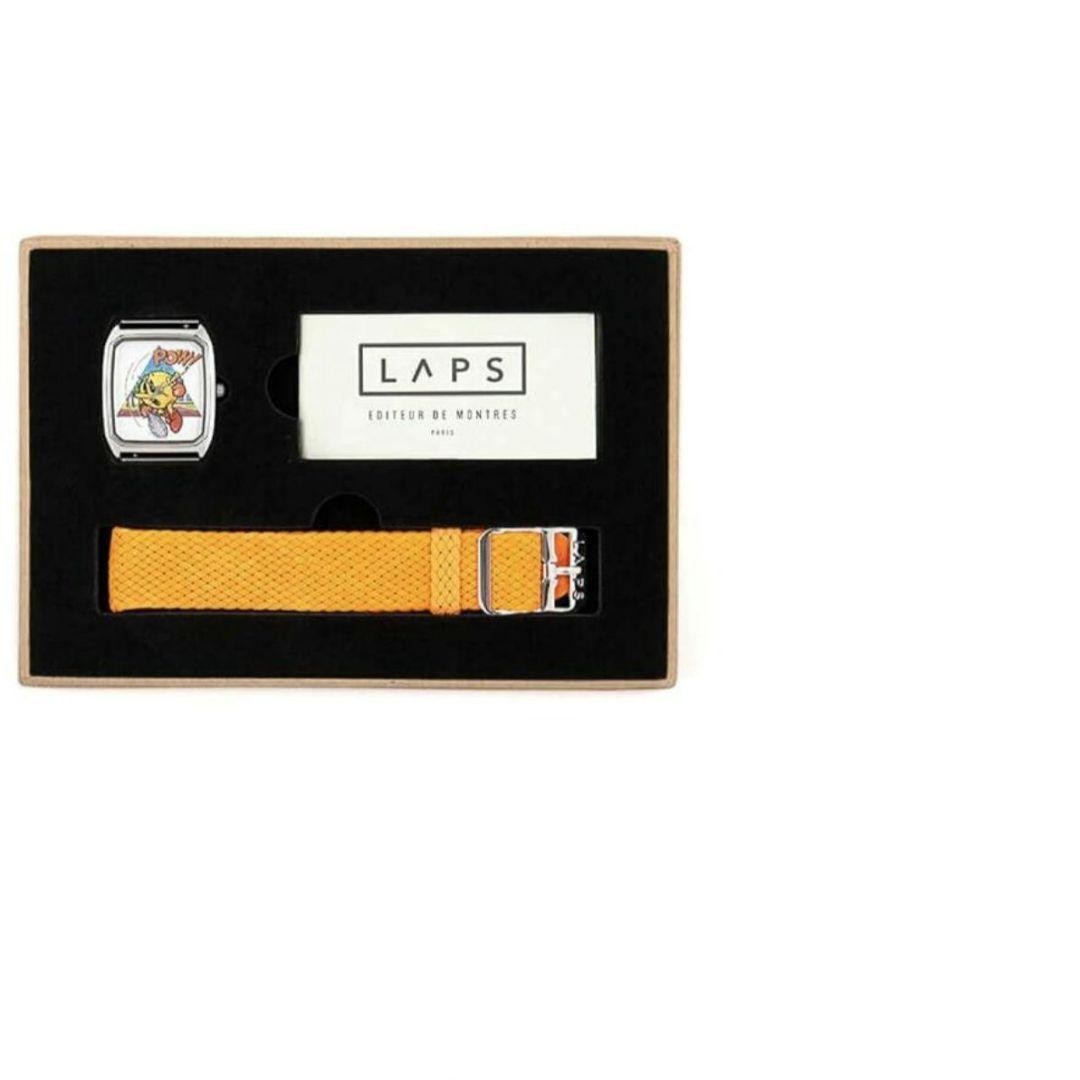 Laps Namco Limited Edition Pac-Man Fluo Orange Wristwatch Two-Piece Strap Analog