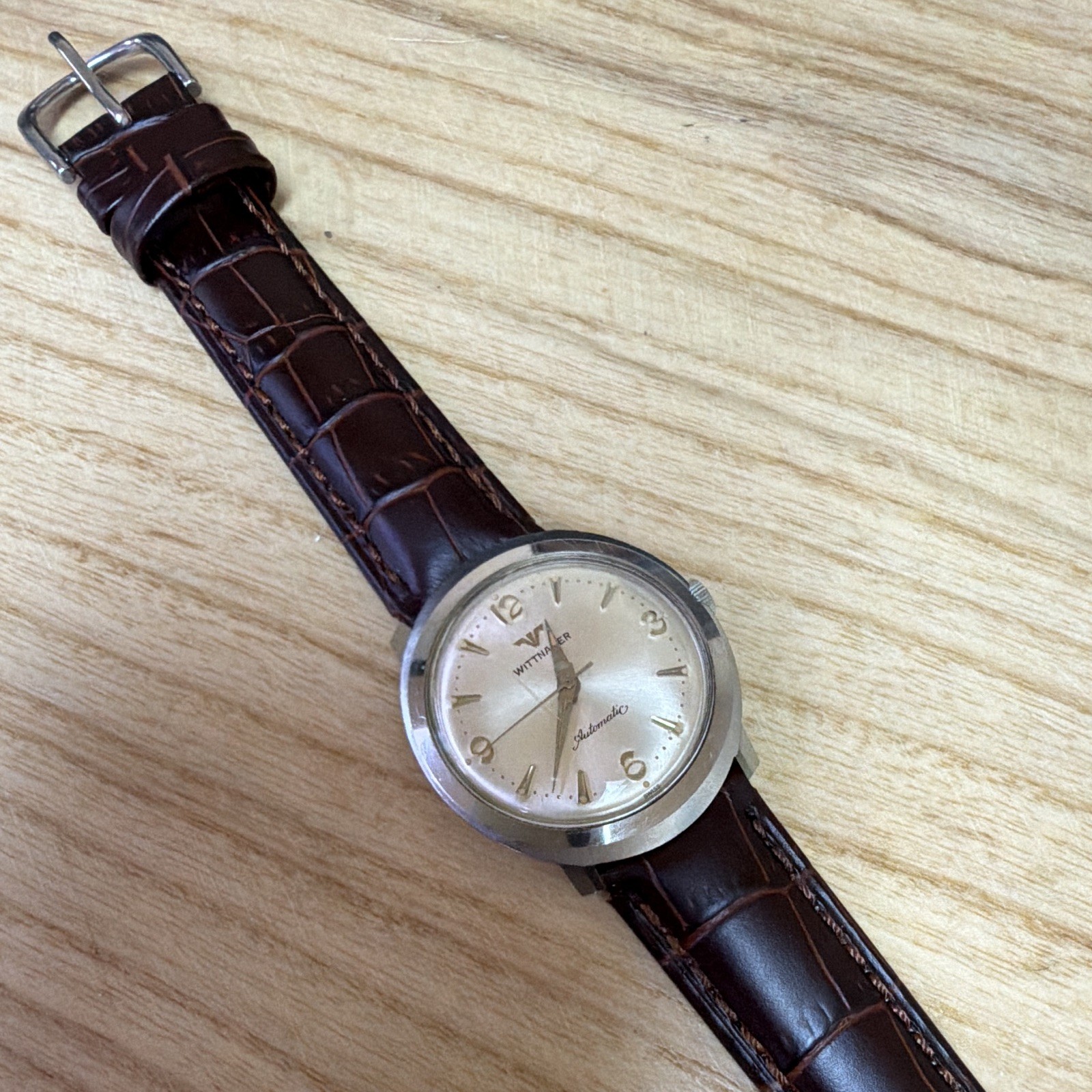 Wittnauer Automatic 17J Vintage 1950s Silver Dial Watch