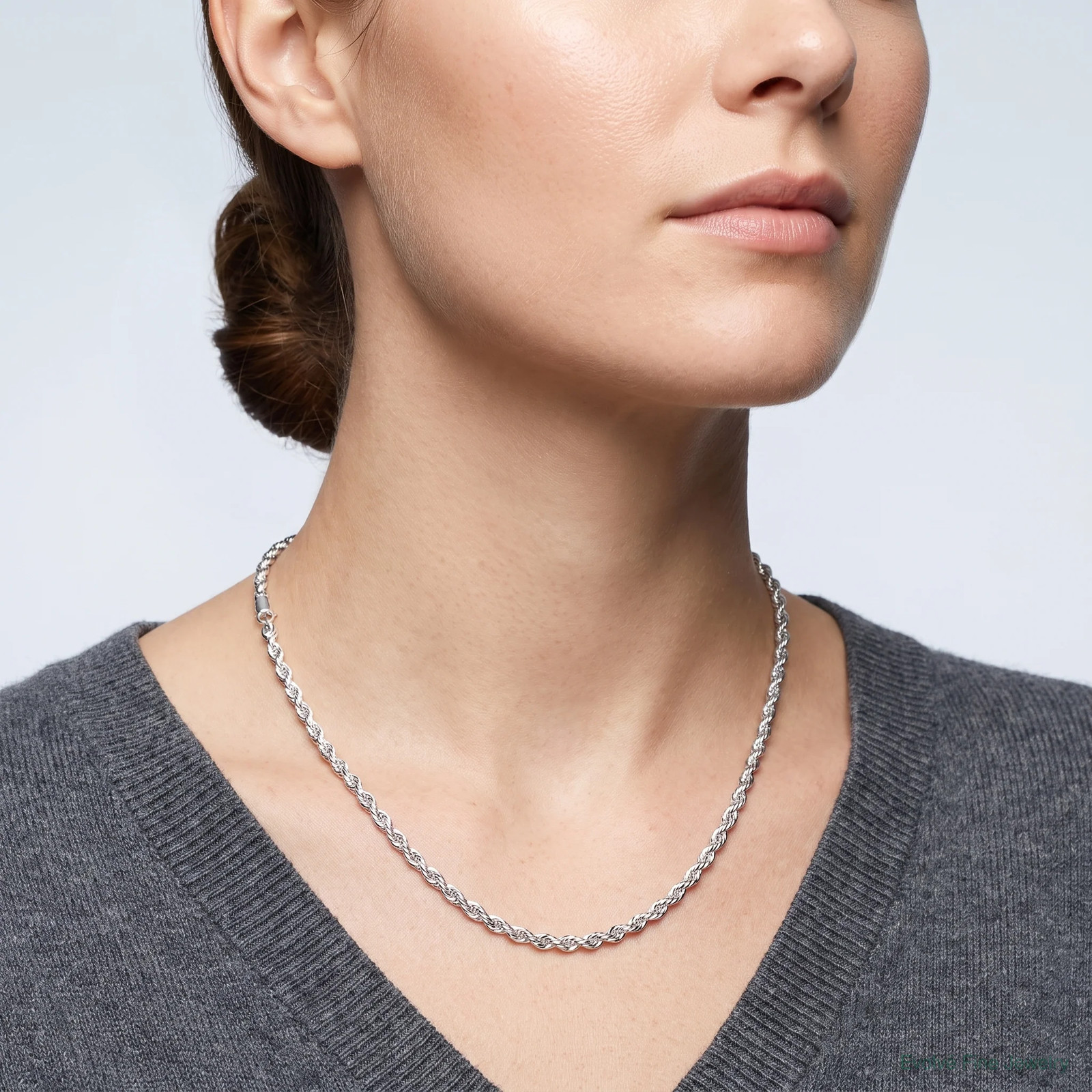 Sterling Silver 2.75mm Diamond-Cut Rope Chain Necklace 16″-36″