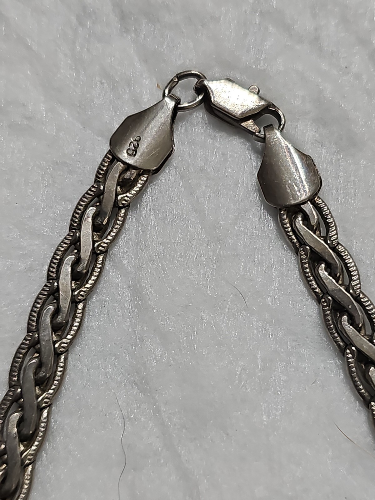 Vintage Italy 925 Sterling Silver Braided Wheat Chain Necklace Heavy 33.9g 20″
