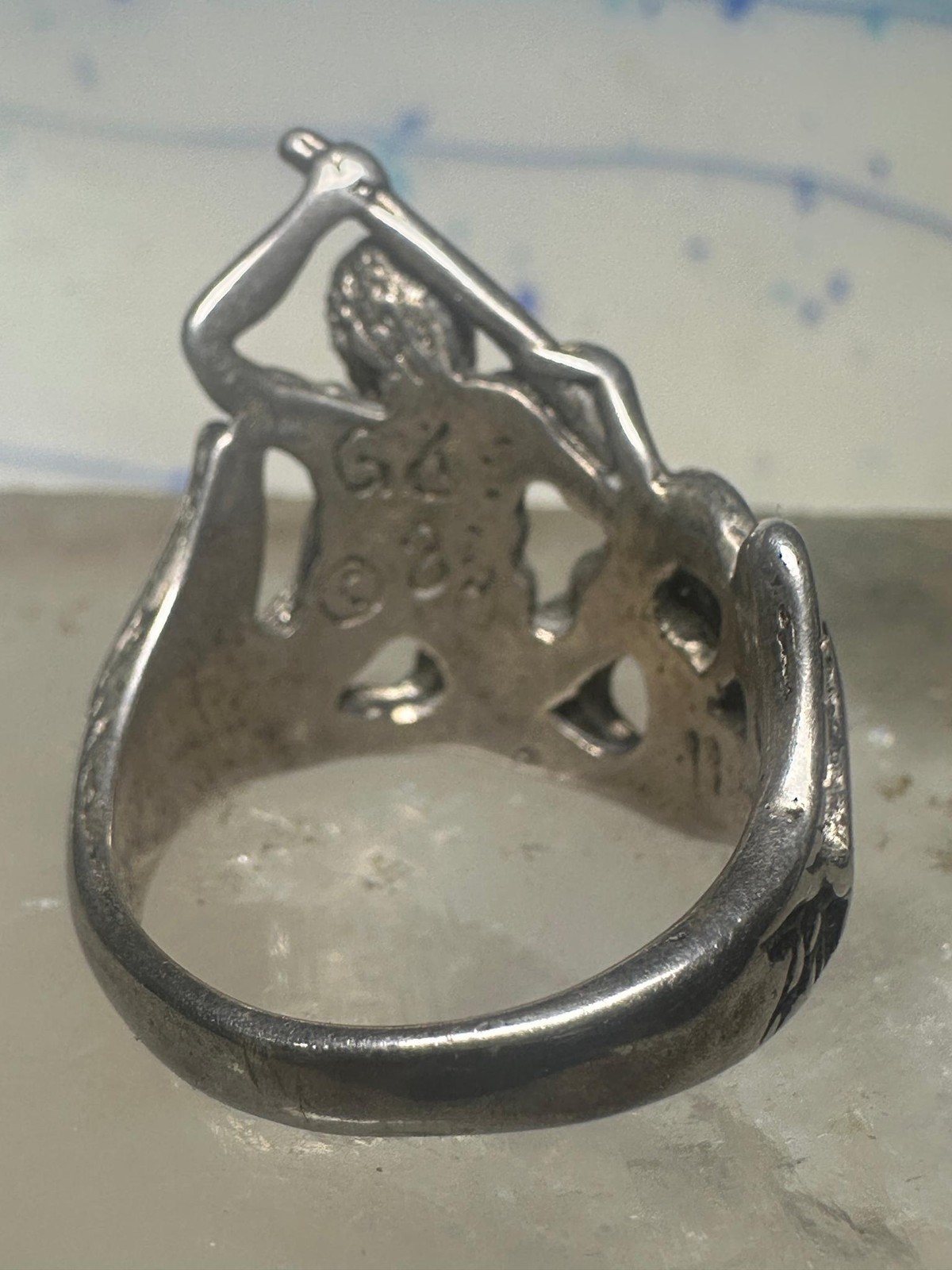 Triton ring biker band sterling silver Sea God Triton merman,the son of sea god