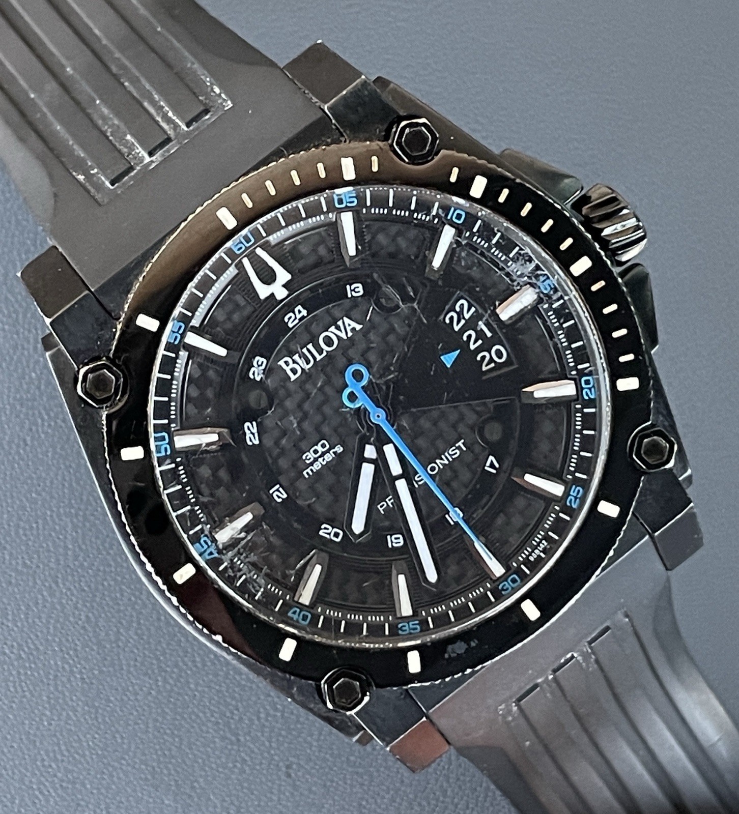 VGC Bulova Precisionist Champlain 98B142 C960944 46mm Men Sport Watch 300M 30ATM