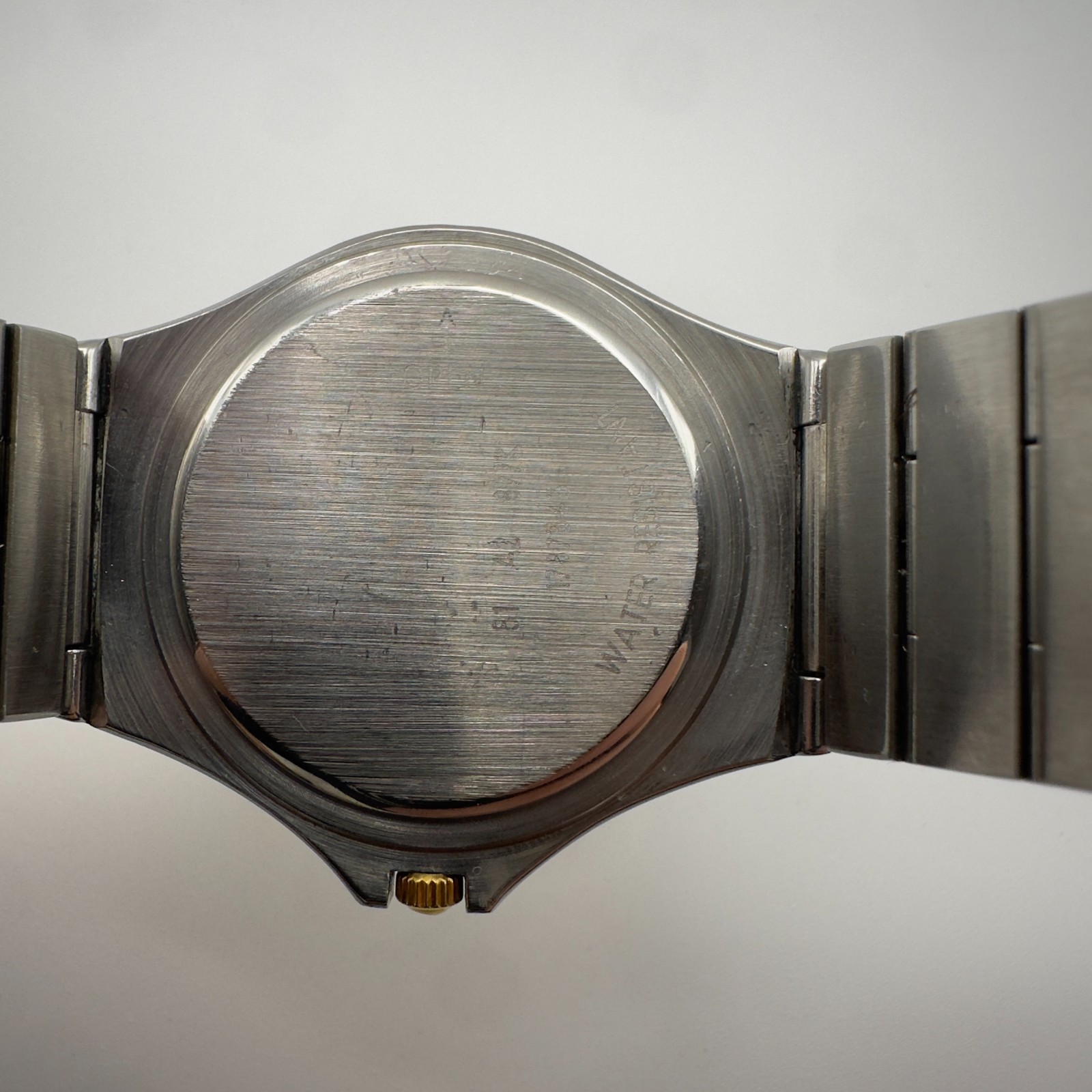 Vintage Two-Tone Movado Museum Black Face Watch 34mm