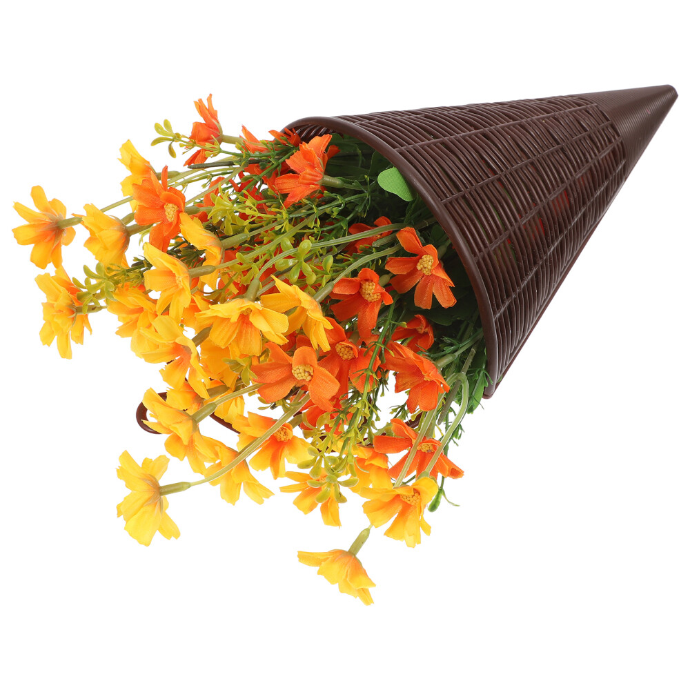 Exquisite Fake Flower Hanging Basket for Indoor Outdoor Use 32X20cm