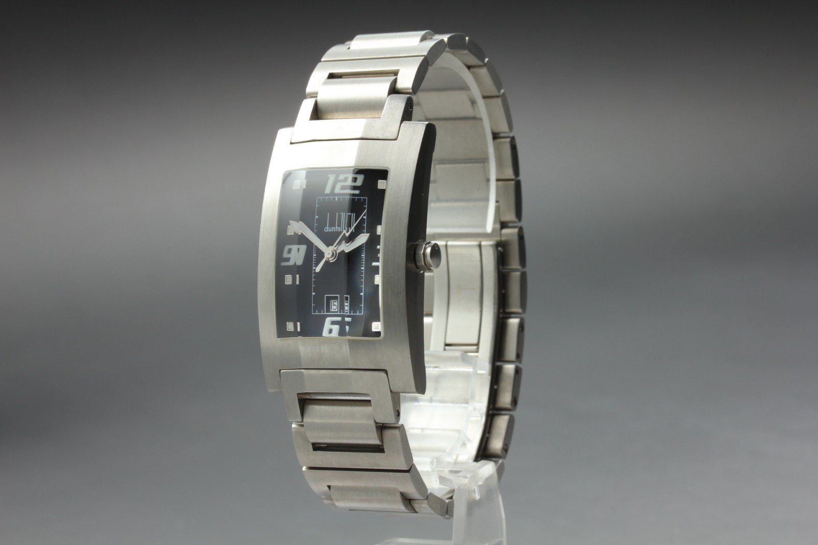 Dunhill Dunhillion 8027 Black Dial 25mm Date Quartz Mens Watch NEAR MINT w/ Box