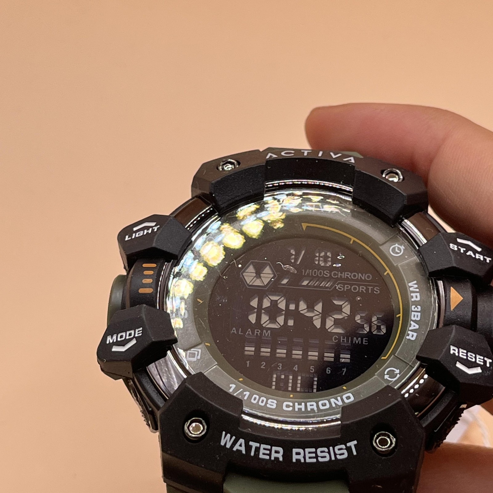Activa Digital Sports Watch Camo Strap 3 BAR Water Resist Alarm Chrono Light