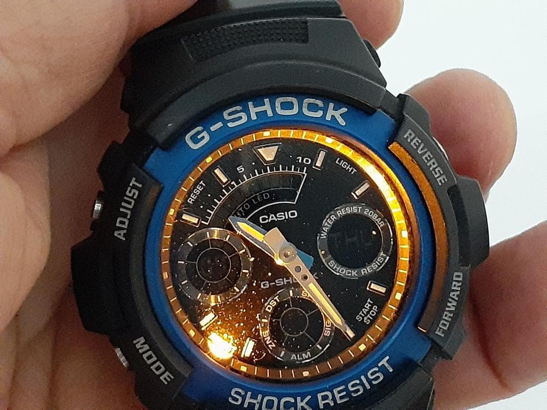 [Battery replaced, working condition] Casio G-SHOCK AW-591 Blue Analog-Digital W