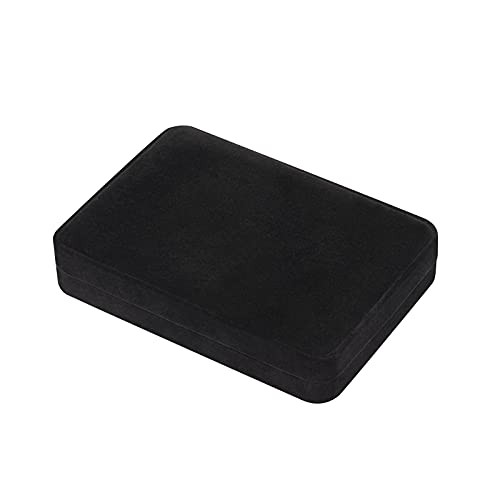LETURE Large Velvet Jewelry Set Box, Big Ring Earring Pendant Gift Box, Black