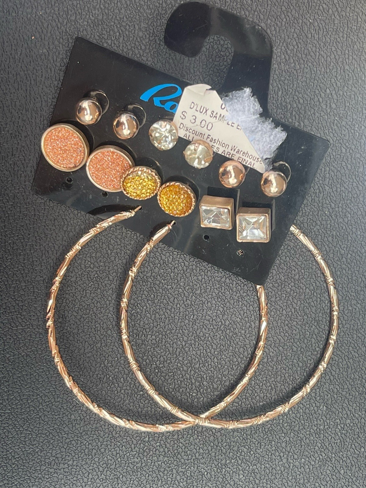 EARRING LOT STUD DANGLE DROP HOOP RHINESTONE BEADS