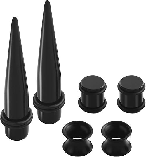Ear Stretching Kit 50PCS 14G To 00G Acrylic Tapers Silicone Tunnels Plugs Gauges