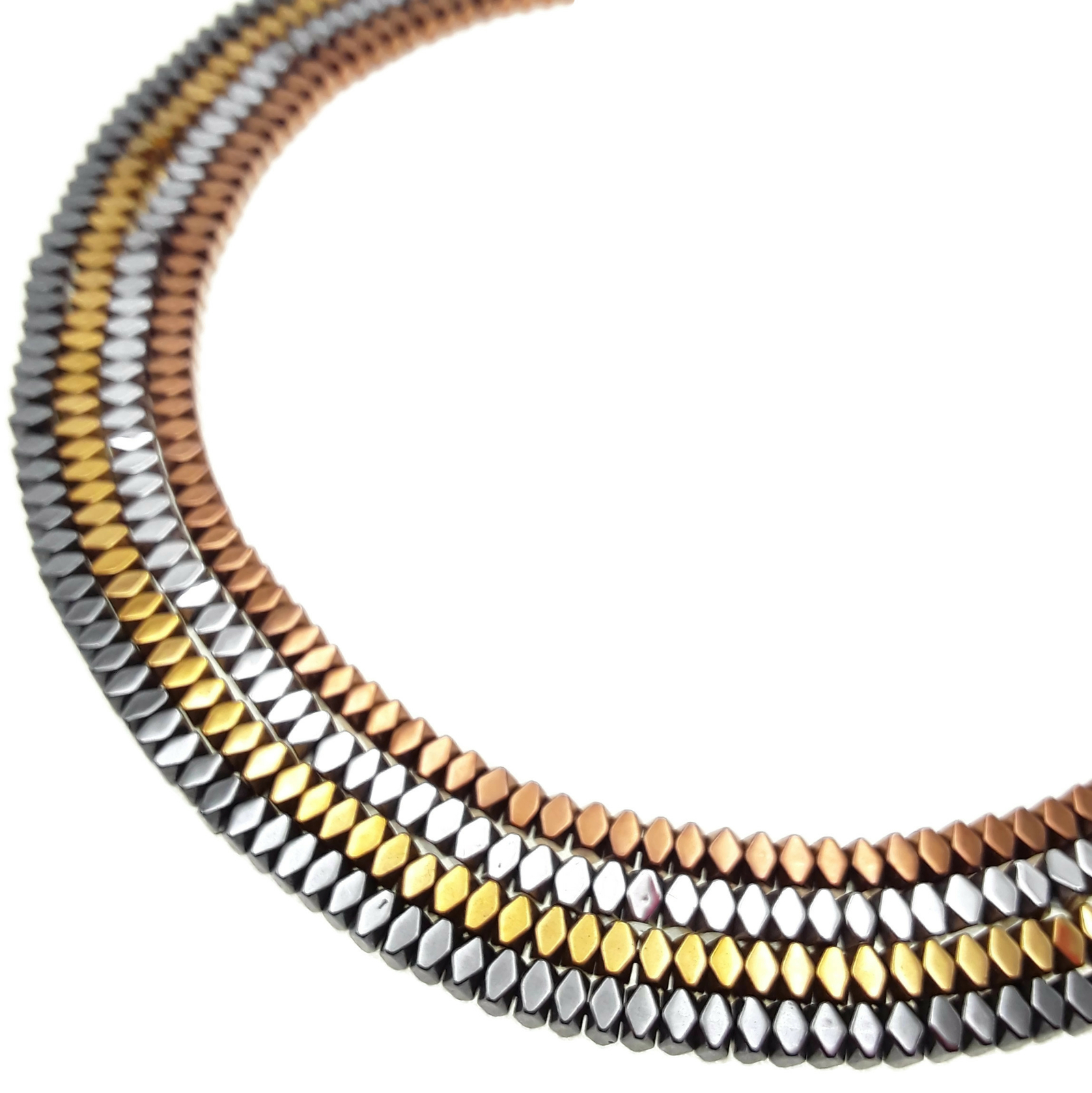 Gray/Gold/Silver/Copper Hematite Smooth Faceted Flat Square Beads 2x3mm 15.5″Std