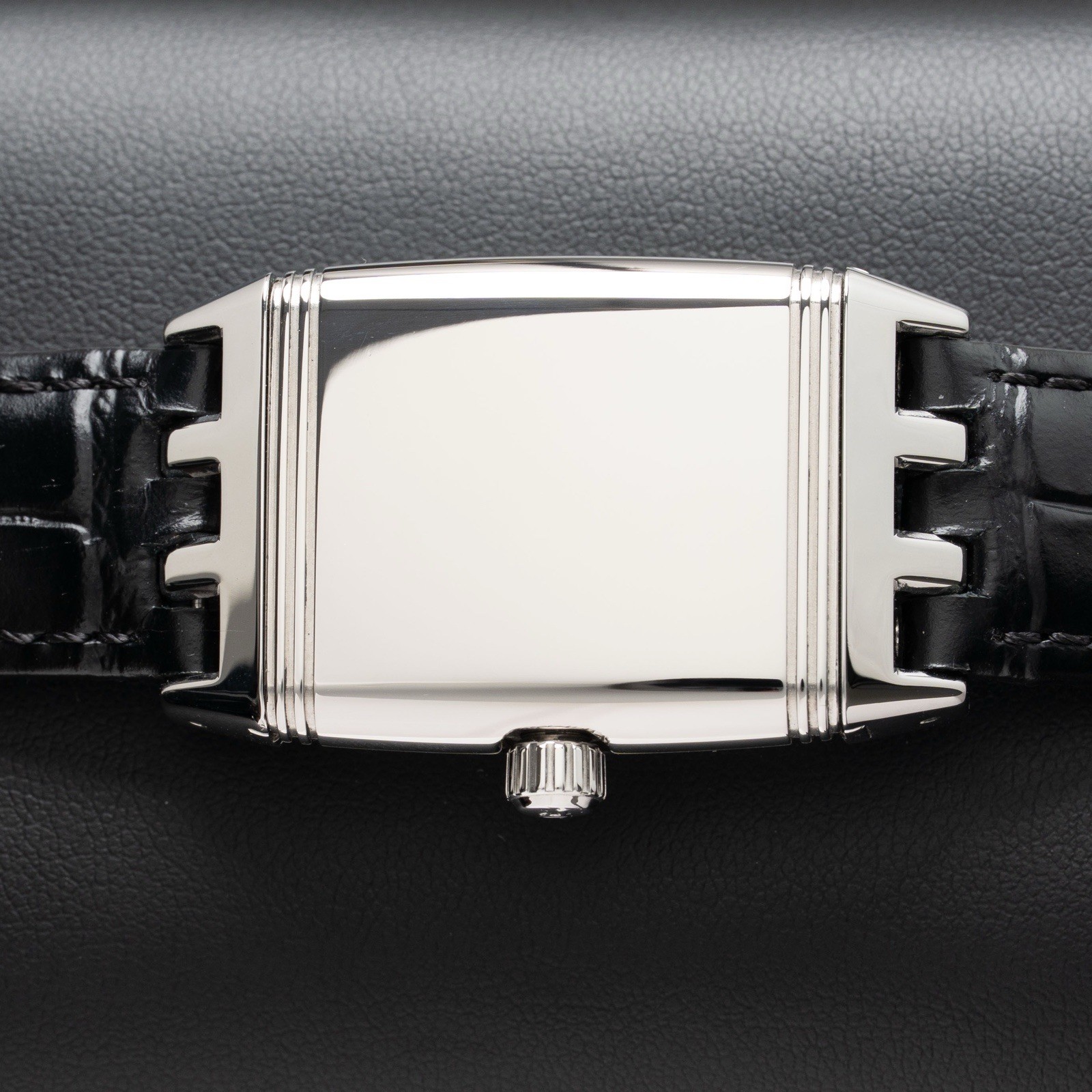 Jaeger-LeCoultre Q2908650 290.8.60 Reverso Black Dial On Leather Strap