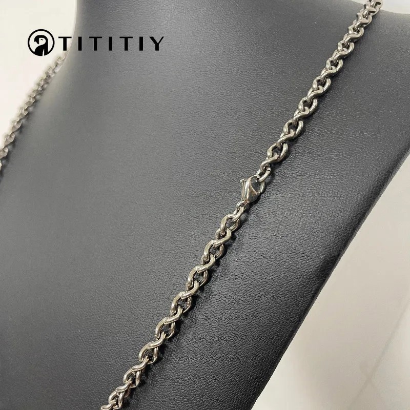 5mm TA1 Pure Titanium Necklace Ultra-Lightweight Hypoallergenic Polished Chain