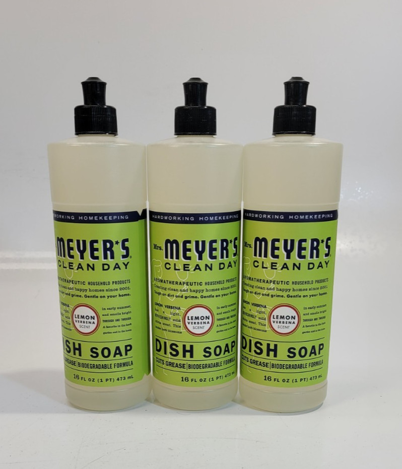Lot of 3 – Mrs. Meyer’s Clean Day Dish Soap – Lemon Verbena – 16 fl oz Each