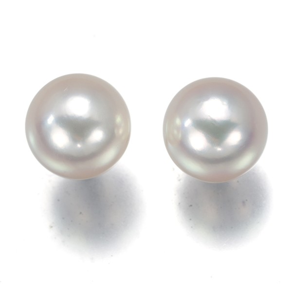 Auth Mikimoto Earrings Akoya Pearl 8.4mm Solitaire 18K 750 White Gold