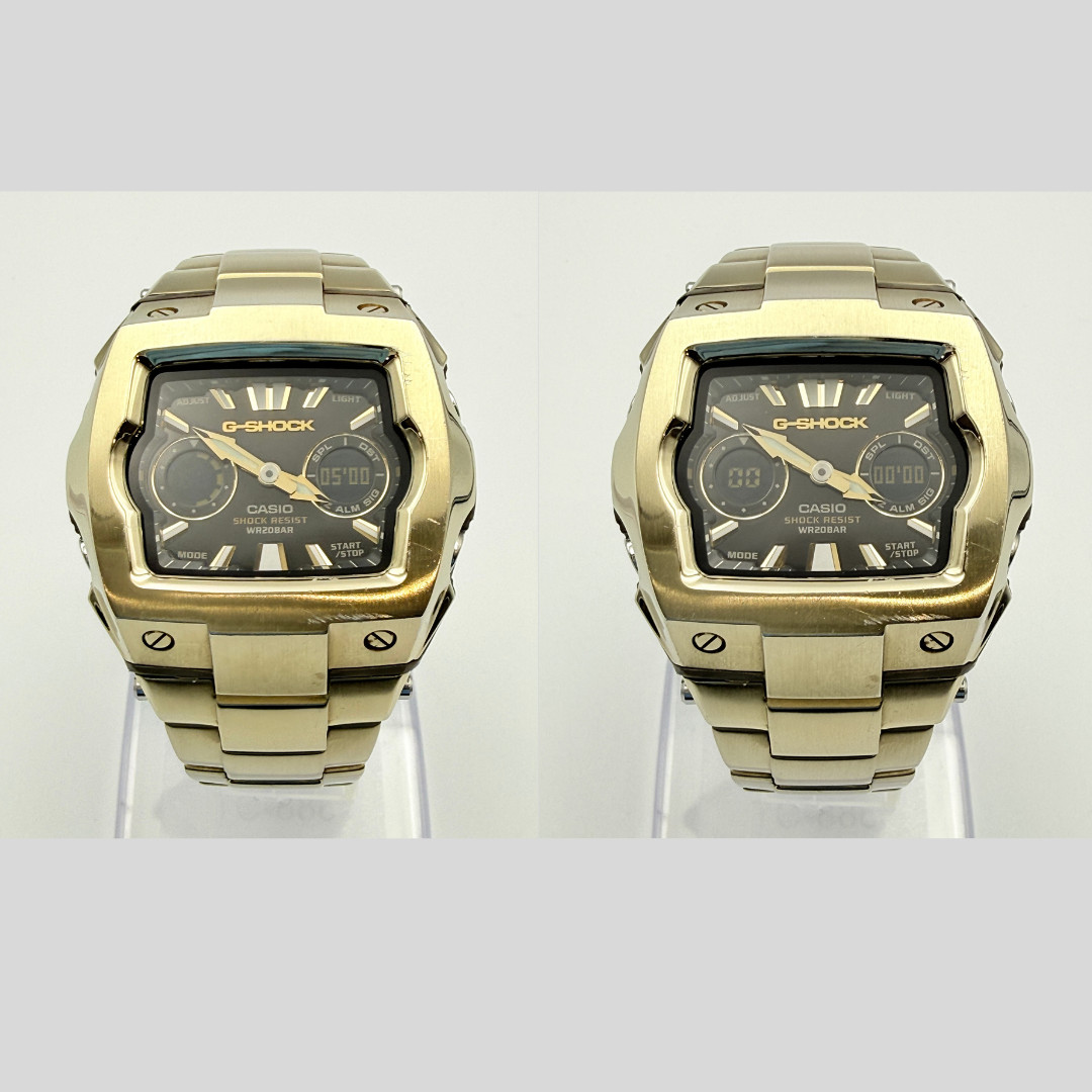 Casio G-Shock G-011 G-011D Cube Gold Ana-Digi Watch Wrist 16cm (6.3 in) -Rank B+