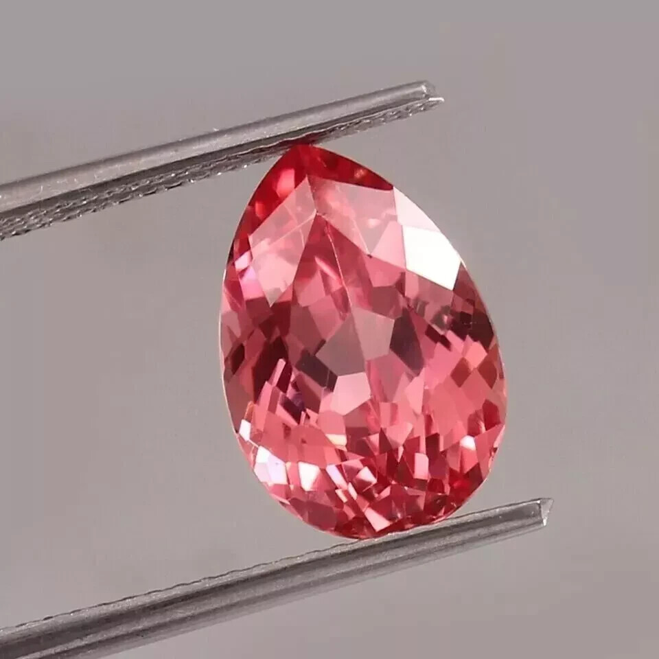 Natural 12+ Ct Pear Cut Padparadscha Sapphire Loose Certified Gemstone