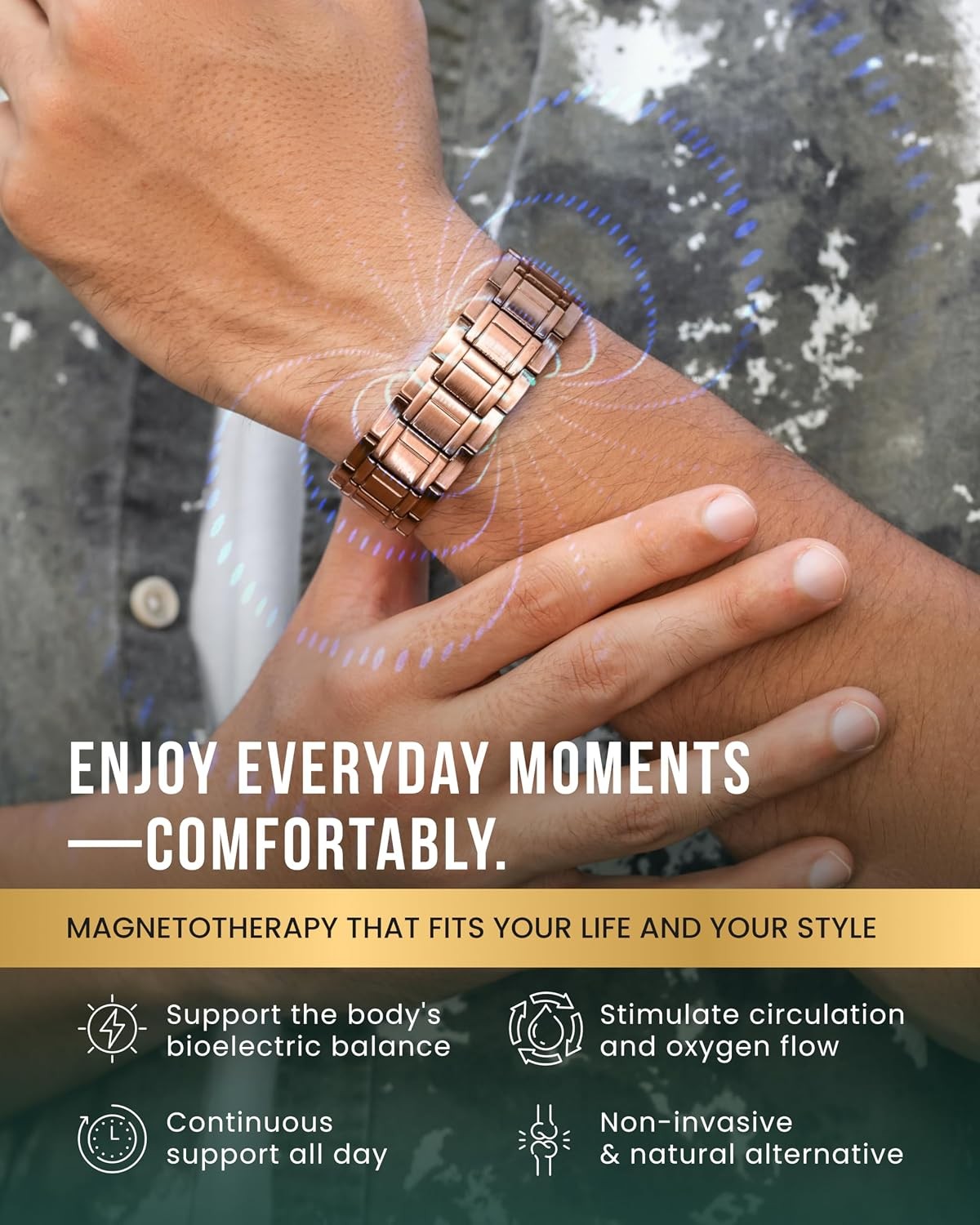 MagnetRX® 3X Strength Copper Bracelet – 99.9% Pure Copper Bracelets for Men with