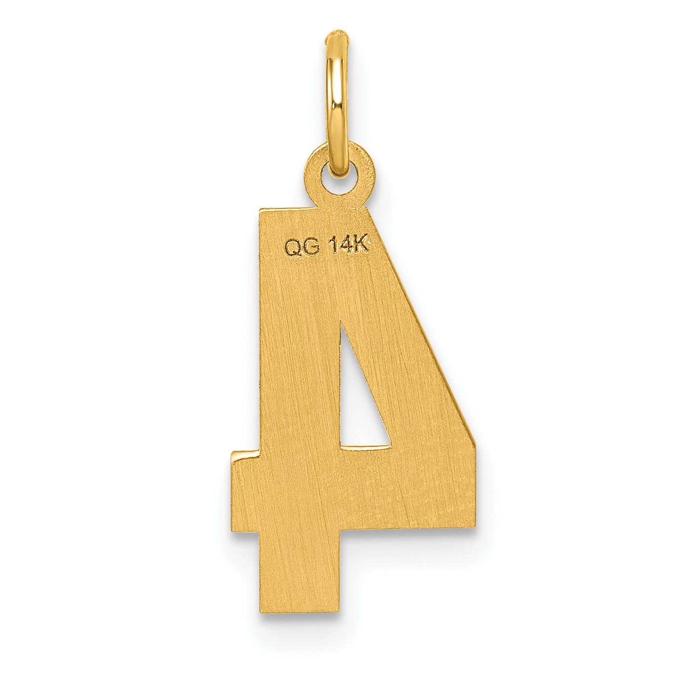 14k Medium Diamond-cut Number 4 Charm MN04